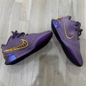 Nike LeBron 21 Freshwater Purple and Gold Athletic Shoes